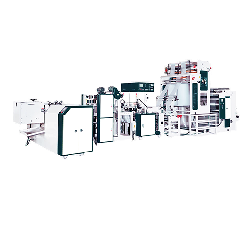 Fully automatic bottom seal bag on roll making machine + heat-slitting & post-gusset system