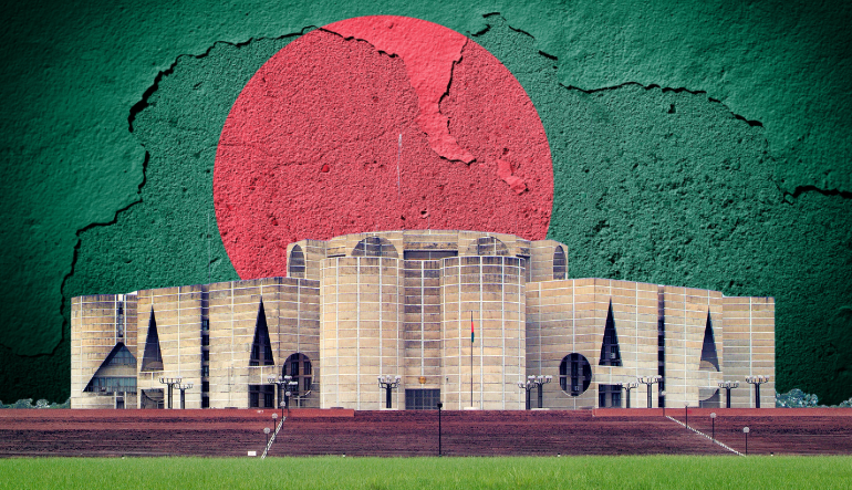 Bangladesh’s iconic parliament building.